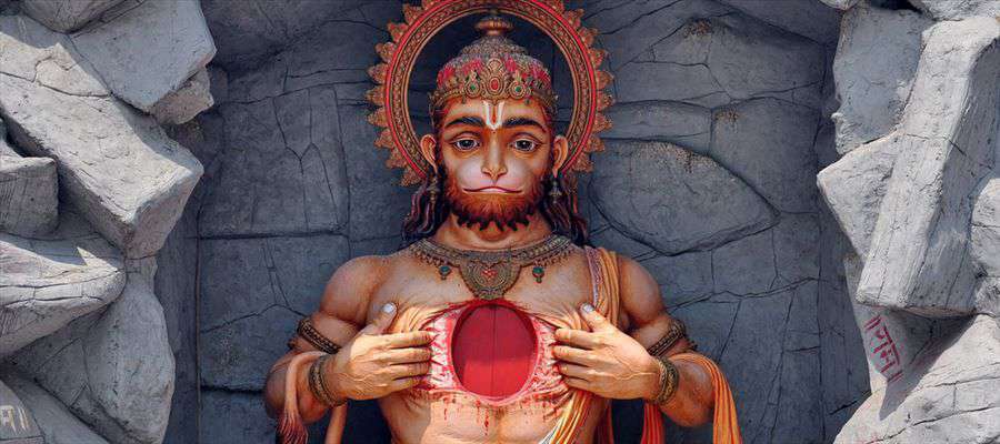 Never Keep God Hanuman statue opening his chest